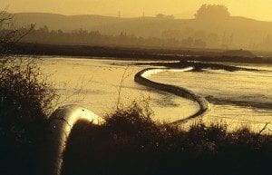Dredging tube on the Petaluma River