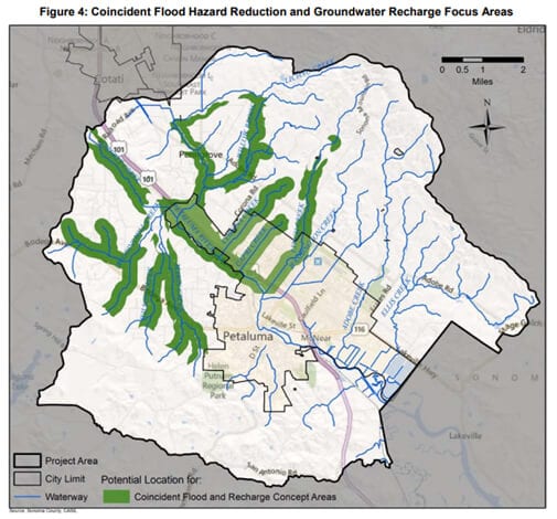 Flood and groundwater overlap map
